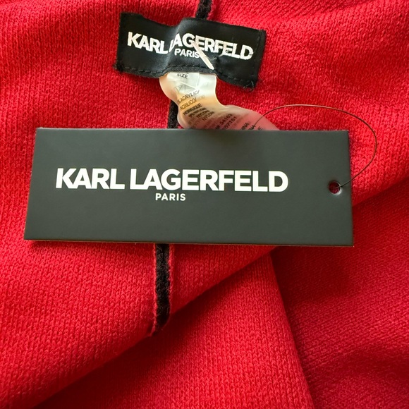 Karl Lagerfeld Black Cape with Red Accents - Picture 2 of 10